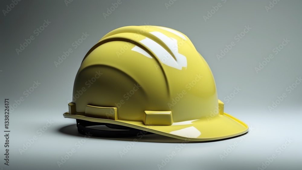 Fototapeta premium Modern hard hat presented against a white background. Construction tools