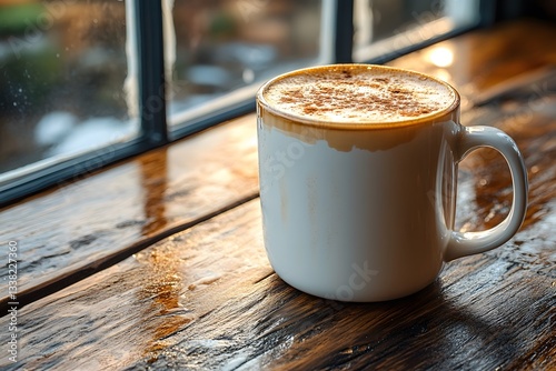 Cozy Morning Vibes with a Warm Cup of Coffee by the Window photo