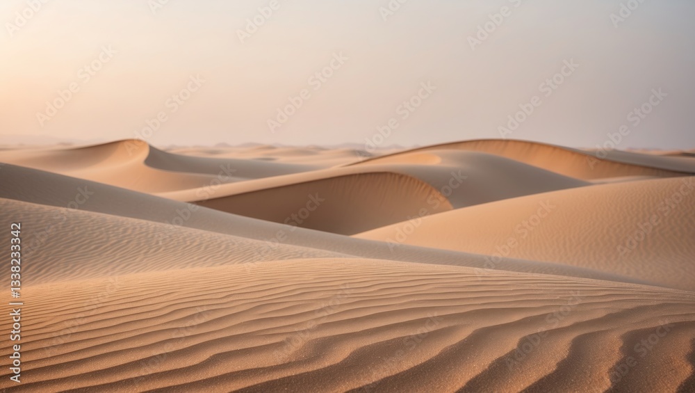 Naklejka premium Sand texture at sunrise, landscape format