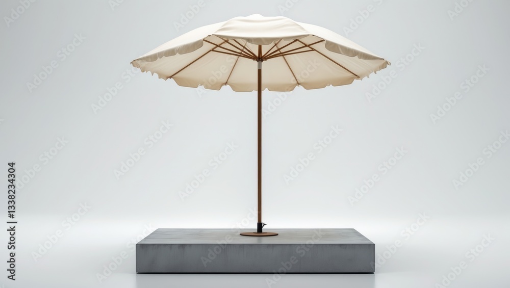 White beach umbrella separated on white background with clipping path. White beach umbrella separated on white background with clipping path.