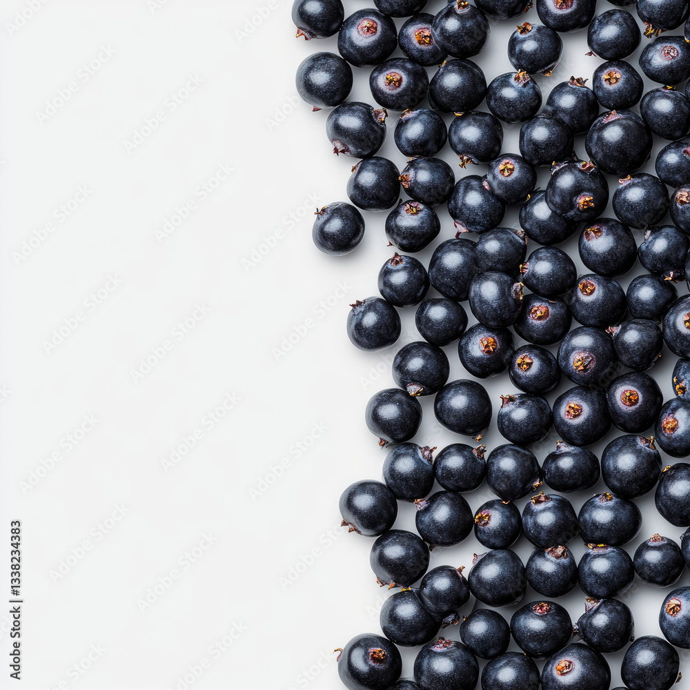 A close-up view of fresh blackcurrants scattered on a light surface, showcasing their glossy skin and rich color. A close-up view of fresh blackcurrants scattered on a light surface, showcasing their glossy skin and rich color.