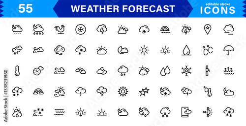 Weather Forecast Icon Pack. High-Quality Icons for Weather Alerts, Conditions, and Forecasting Applications