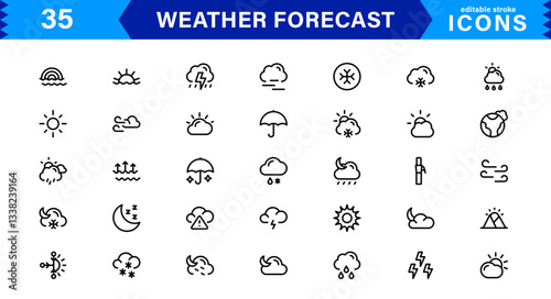 Weather Forecast Icon Pack. High-Quality Icons for Weather Alerts, Conditions, and Forecasting Applications