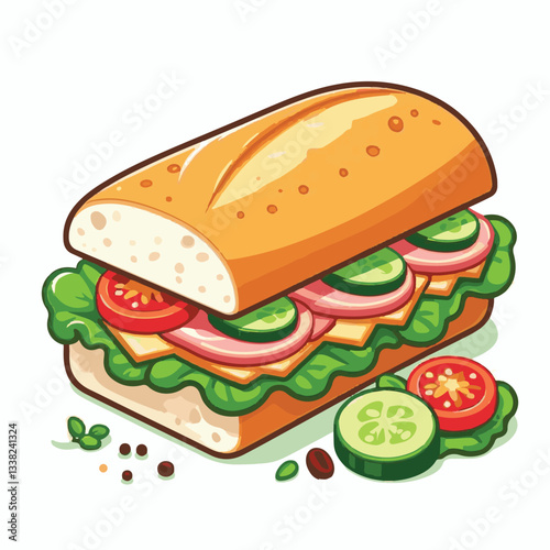 bread, baguette, meal, meat, fresh, food, background, cucumber, carrot, lunch, cuisine, coriander, sandwich, asian, traditional, vietnamese, pork, vietnam, sliced, closeup, cilantro, vegetable, street