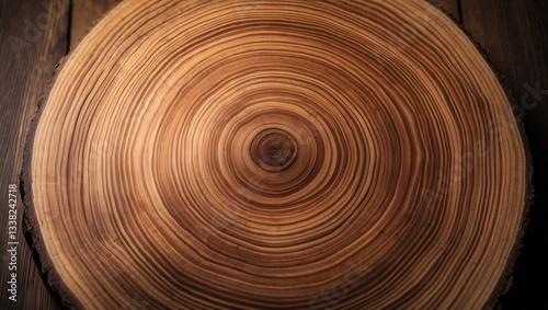 Natural wood round disc of redwood trees