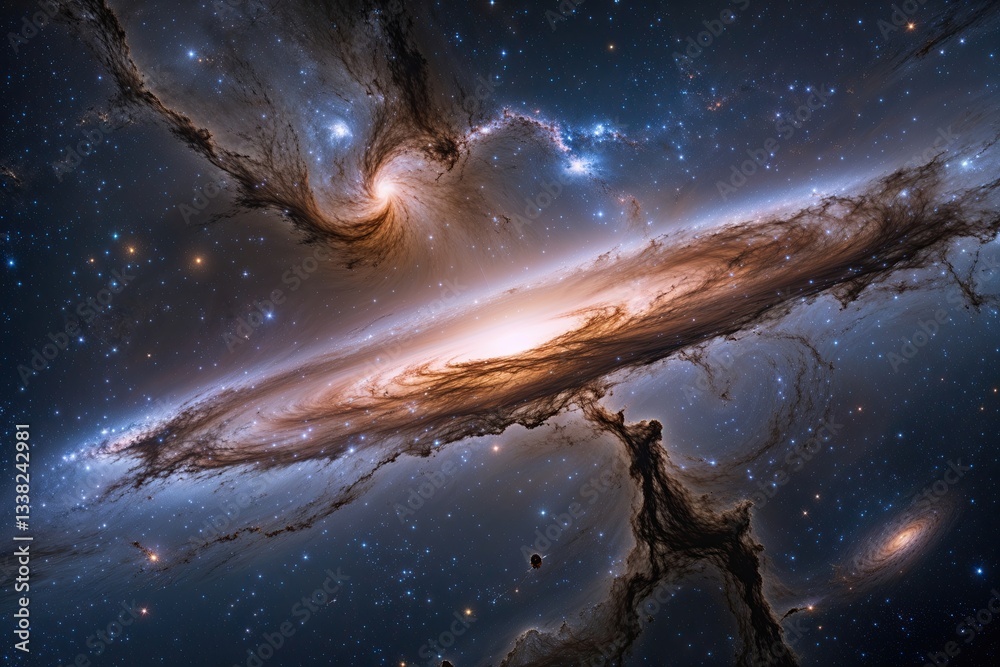 Fototapeta premium Exploring the Andromeda Galaxy Insights into the Wonders of the Cosmos