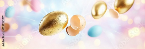 Golden Eggscape With Pastels And An Ethereal Glow