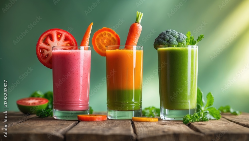 various Fresh Vegetable Juices