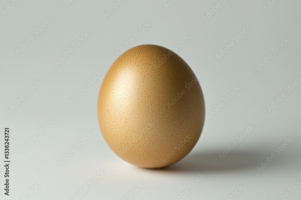 Fototapeta premium Simple Brown Egg with Smooth Shell on Clean Background close up Studio Shot Minimalist Style Food Image