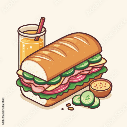 bread, baguette, meal, meat, fresh, food, background, cucumber, carrot, lunch, cuisine, coriander, sandwich, asian, traditional, vietnamese, pork, vietnam, sliced, closeup, cilantro, vegetable, street