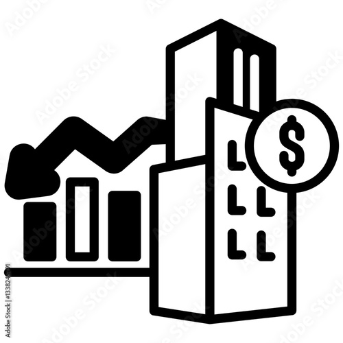 Bankruptcy icon in Mix Filled Style. Simple Vector Design. Simple Vector Outline Filled Icon