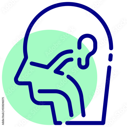 otorhinolaryngology vector mixed outline icon