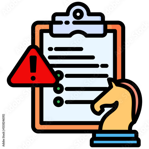 Decision icon in Flat Color Style With Outline. Simple Vector Design. Simple Vector Flat Icon
