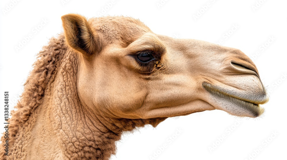 Obraz premium Close-Up Profile of a Camel with Soft Fur and Gentle Expression