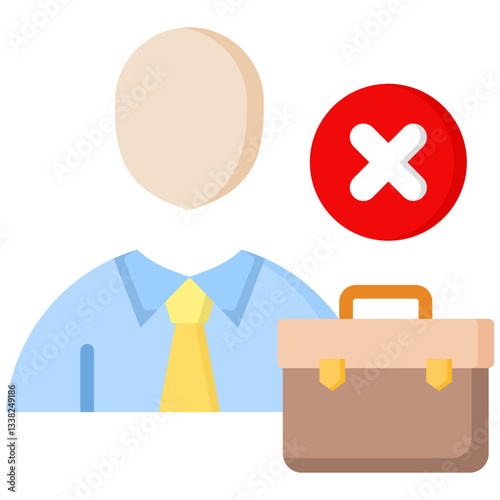 Unemployment icon in Flat Color Style. Simple Vector Design. Simple Vector Flat Icon