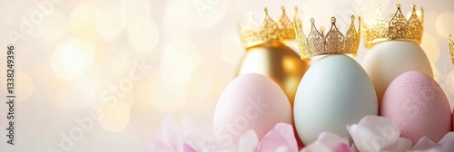 Regal Eggs Crowned Against A Sparkling Light Backdrop.