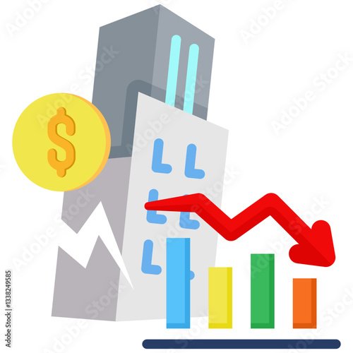 Collapse icon in Flat Color Style. Simple Vector Design. Simple Vector Flat Icon