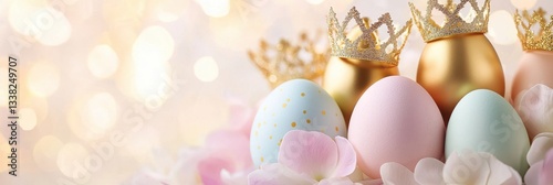 Floral-Inspired Easter Eggs With Regal Golden Crowns