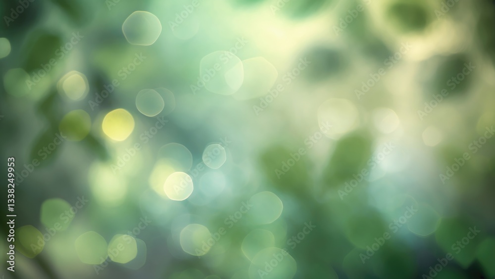 Obraz premium Gradient background with blurred green leaves.