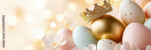 Golden Egg Crowned With Elegance Among Pastels