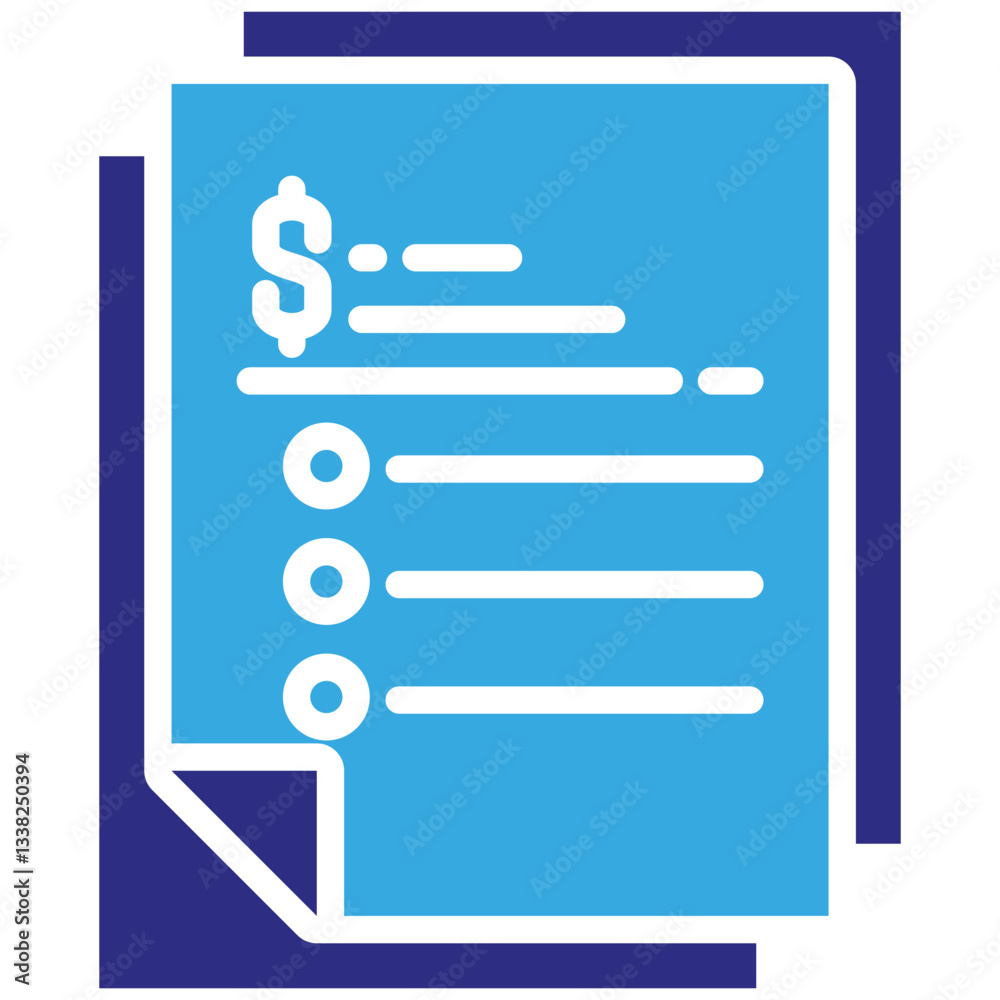 Bill icon in Glyph Dual Color Style. Simple Vector Design. Simple Vector Glyph Icon Bill icon in Glyph Dual Color Style. Simple Vector Design. Simple Vector Glyph Icon