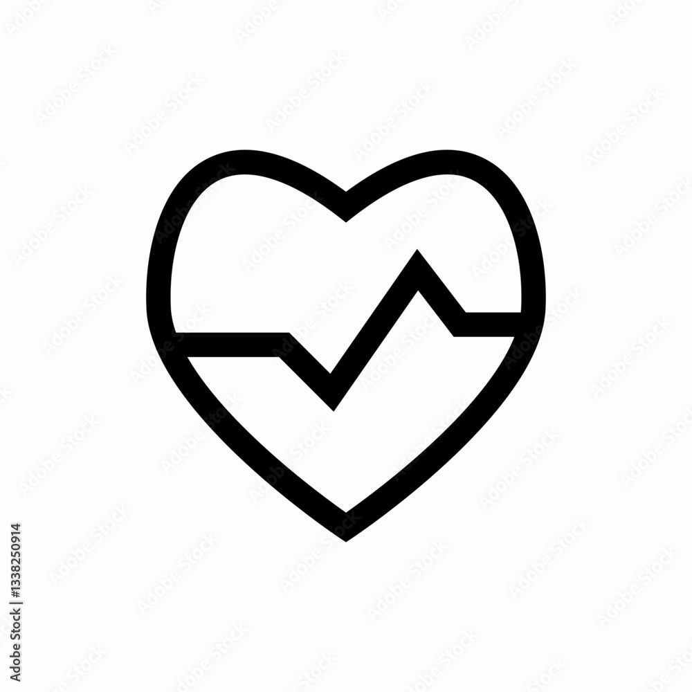 Heart health monitoring icon vector sign Heart health monitoring icon vector sign