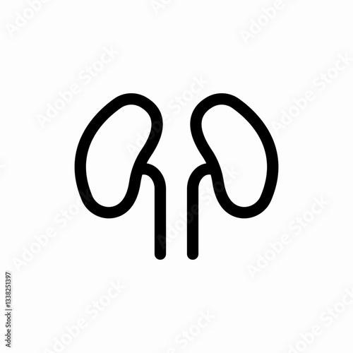 Kidney organ health icon vector sign