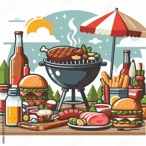 bbq, food, barbecue, grill, party, cooking, meat, picnic, grilling, summer, meal, grilled, cook, beef, cookout, hot, background, barbeque, steak, fire, backyard, pork, flame, delicious, smoke, outdoor