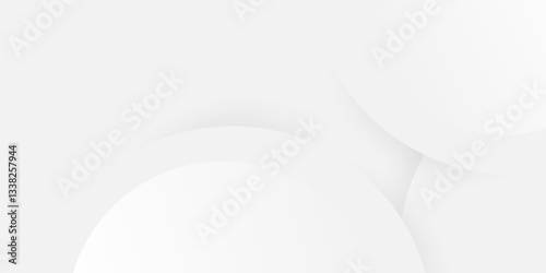 Abstract Minimalist Geometric White and Gray Background, Circles Pattern - Multi Purpose Vector Illustration, Design Template, Applicable for Web, Technology Designs, Presentations, Posters, Placards
