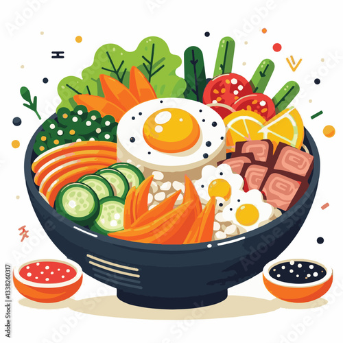 bibimbap, asian, cuisine, meal, healthy, delicious, food, rice, gourmet, korean food, vegetable, cooking, dinner, fresh, colorful, bowl, lunch, traditional, dish, egg, beef, spicy, korean, carrot, mea