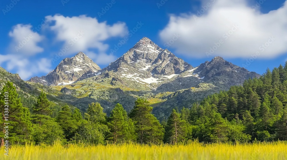 Alpine Peaks and Lush Forest Alpine Peaks and Lush Forest