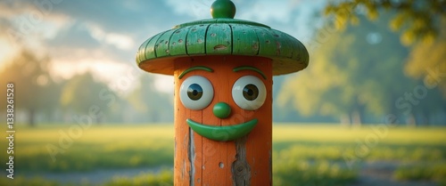 Concept of Face Pareidolia, recognizing faces in non-living objects
