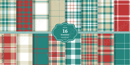 Modern Pastel Buttercream & Dark Slate Seamless Tartan Textile Design