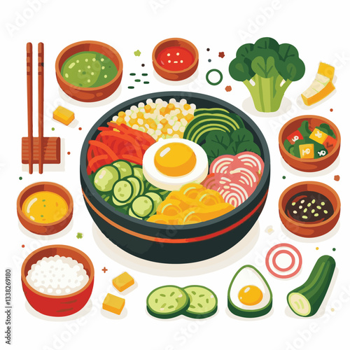 bibimbap, asian, cuisine, meal, healthy, delicious, food, rice, gourmet, korean food, vegetable, cooking, dinner, fresh, colorful, bowl, lunch, traditional, dish, egg, beef, spicy, korean, carrot, mea