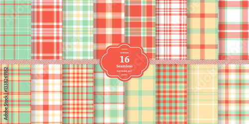 Plaid pattern seamless. Pale Cream & Cream Bisque Tartan Textile Design. 