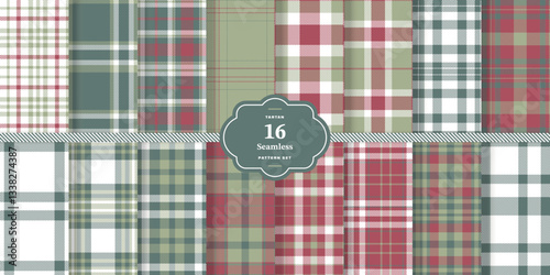 Vintage Crimson Tartan patterns fabric texture. Modern Sandy Beige Seamless Tartan