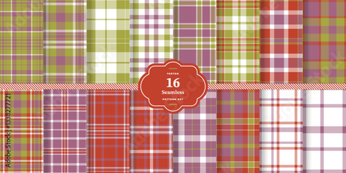 Modern Seamless Tartan featuring Vintage Crimson and Cool Slate Textile Design