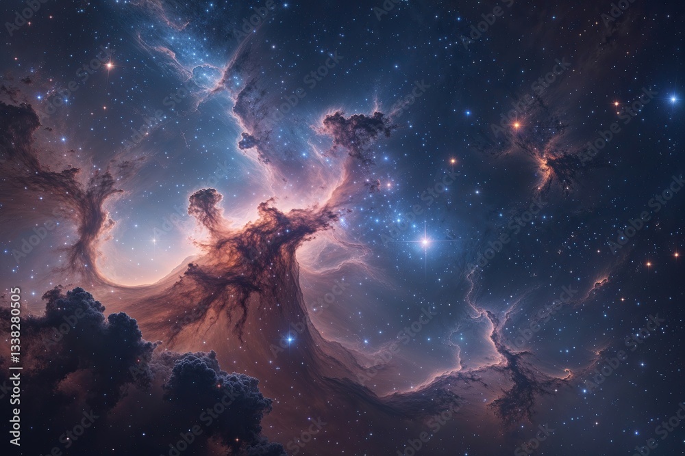 Obraz premium Stunning Space Nebula Exploration Twilight and Starry Universe in Astronomy and Science