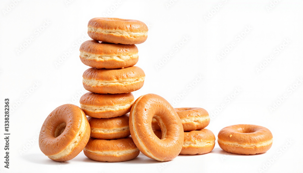 Stack of glazed donuts on white background Stack of glazed donuts on white background
