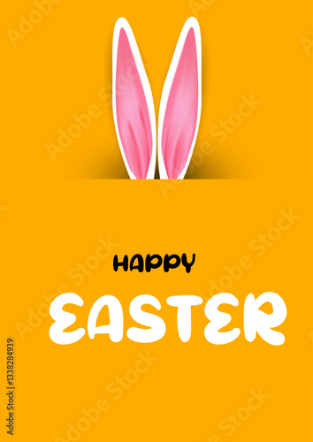 Happy easter illustration with bunny ears