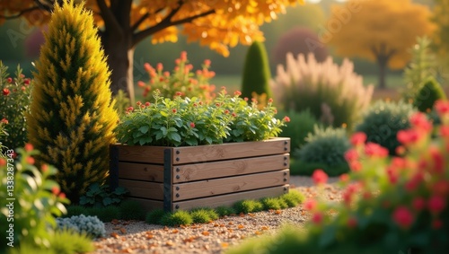 Raised bed, allotment garden, fall