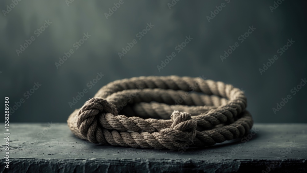 Fototapeta premium Lynch's loop on a gray backdrop, representing emotional stress and concept.