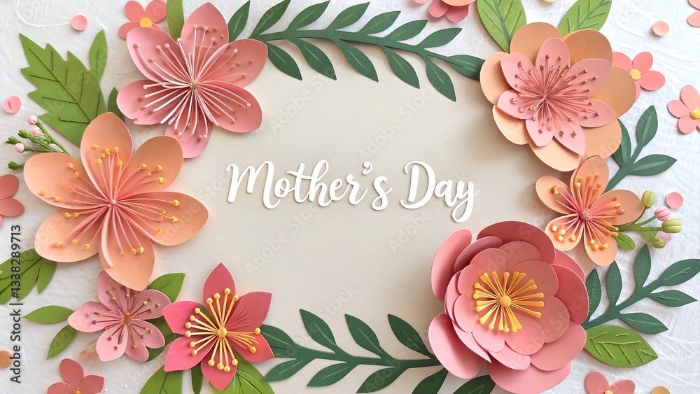 Obraz premium Flower Mother's Day Card with Elegant Design