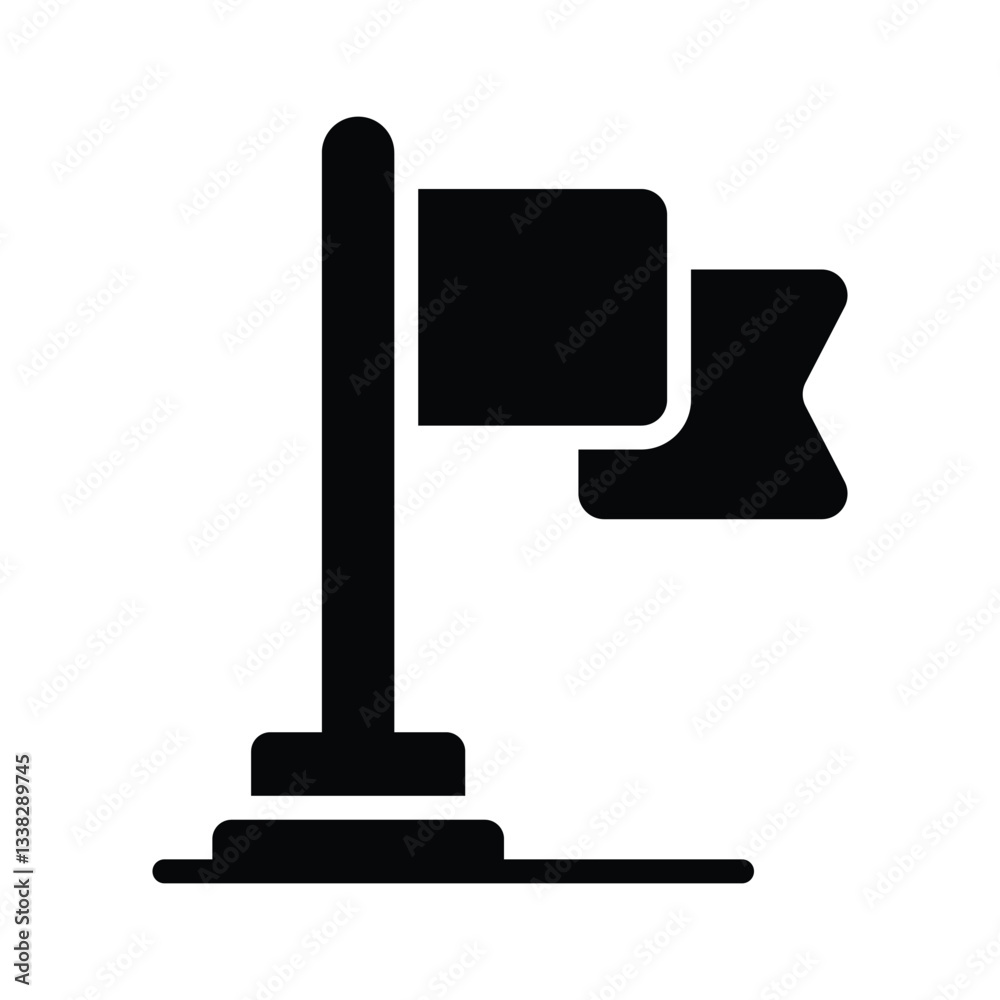 A glyph style icon of flag is ready for premium use A glyph style icon of flag is ready for premium use