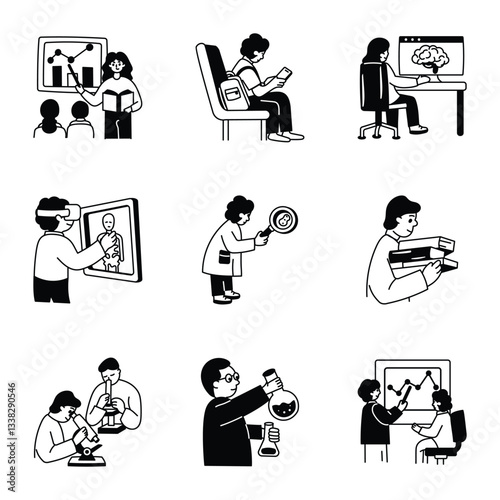 Pack of Hand Drawn Science Study Illustrations 

