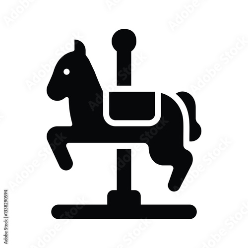 A well crafted glyph style icon of carousel horse ride