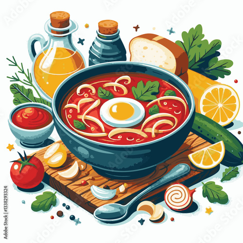 soup, food, borscht, bowl, ukrainian, dish, lunch, dinner, vegetable, beet, cream, cuisine, borsch, beetroot, red, meat, traditional, healthy, meal, homemade, hot, gourmet, plate, garlic, tasty, cooki