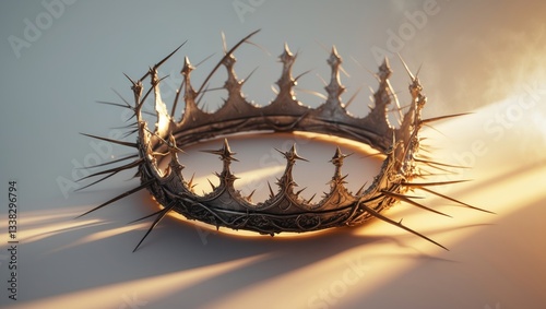The reversal of the crown of thorns and the crown, representing suffering and trials, signifies the death of the Savior and the resurrected King.
