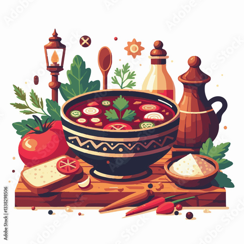 soup, food, borscht, bowl, ukrainian, dish, lunch, dinner, vegetable, beet, cream, cuisine, borsch, beetroot, red, meat, traditional, healthy, meal, homemade, hot, gourmet, plate, garlic, tasty, cooki