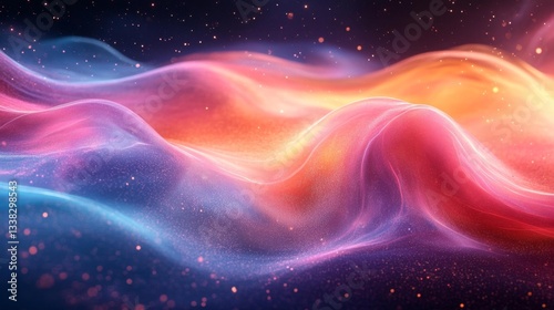 Holographic Gradient with Neon Lights and Pastel Hues for Product Displays. Generative AI